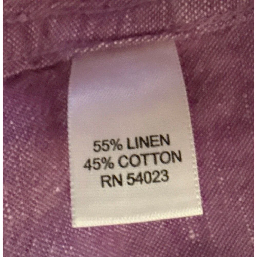 Banana Republic Slim Fit Linen Button Down Shirt Mens Size L Raspberry Coastal